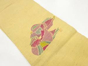 作家物　生紬鴛鴦模様名古屋帯